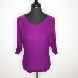 WHBM purple lace trim lightweight sweater size Extra Small XS